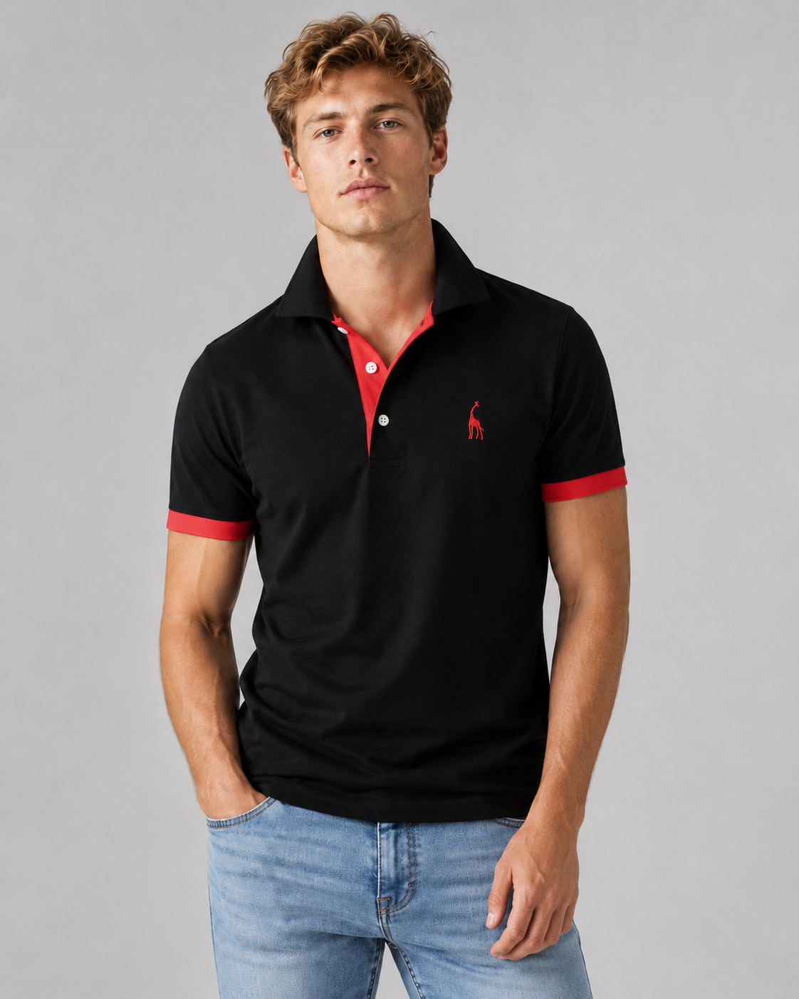 Herre Polo Skjorte Klassisk Design Med Avslappet Passform