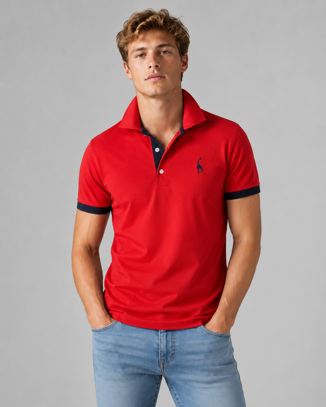 Herre Polo Skjorte Klassisk Design Med Avslappet Passform