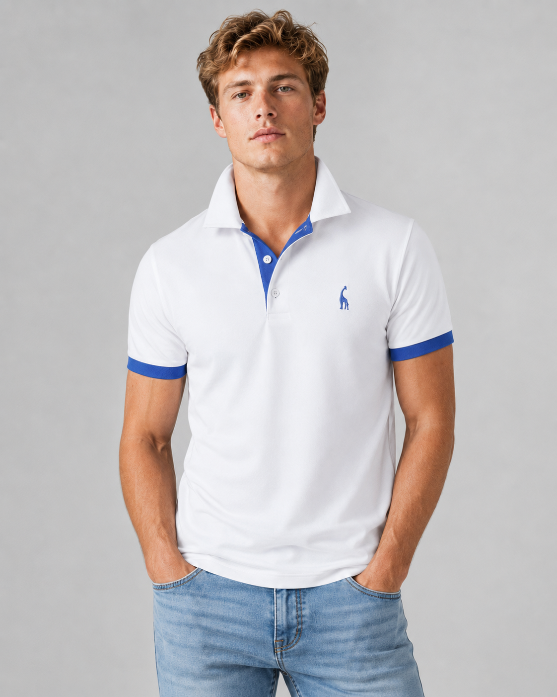 Herre Polo Skjorte Klassisk Design Med Avslappet Passform