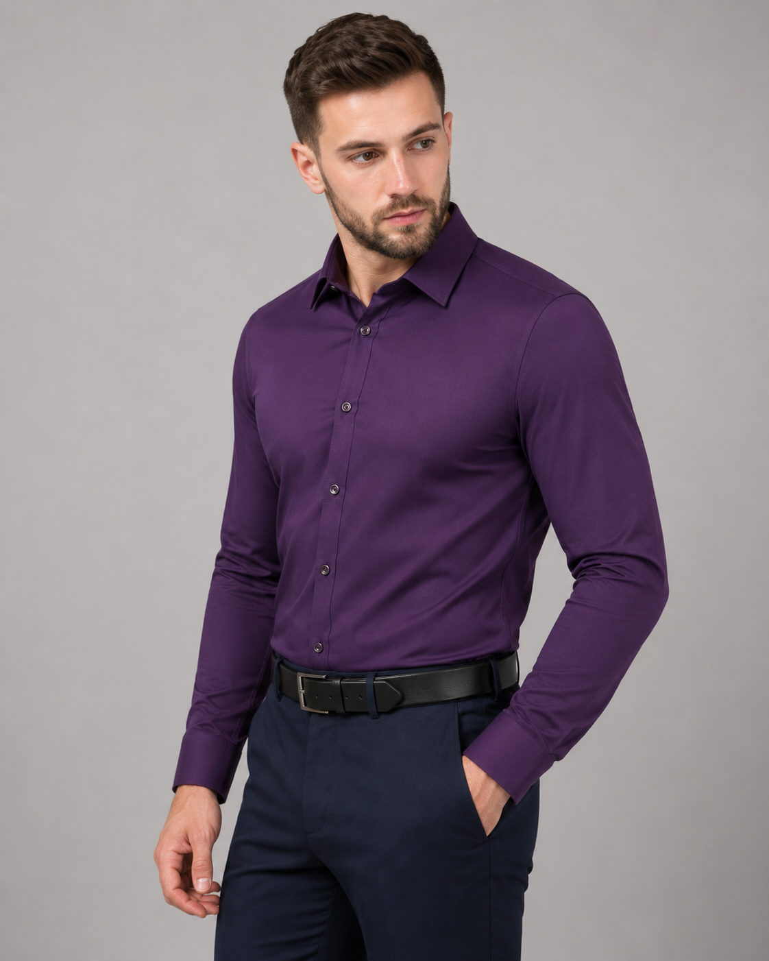 Herreskjorte Rynkefri Stretch Komfort Stil Elastan