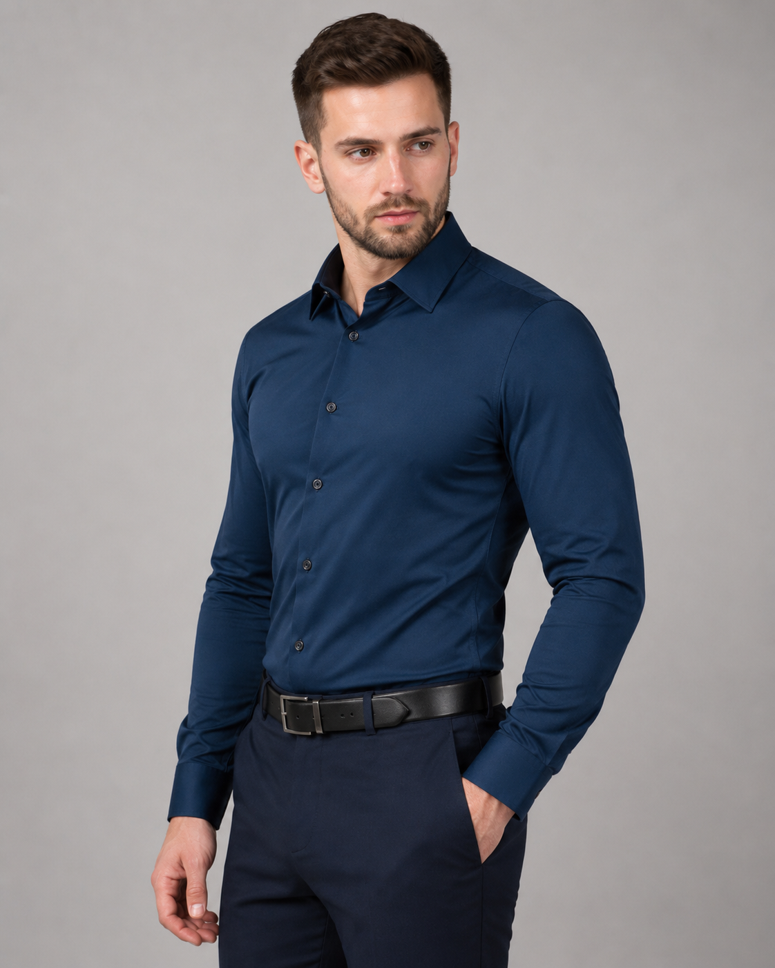 Herreskjorte Rynkefri Stretch Komfort Stil Elastan