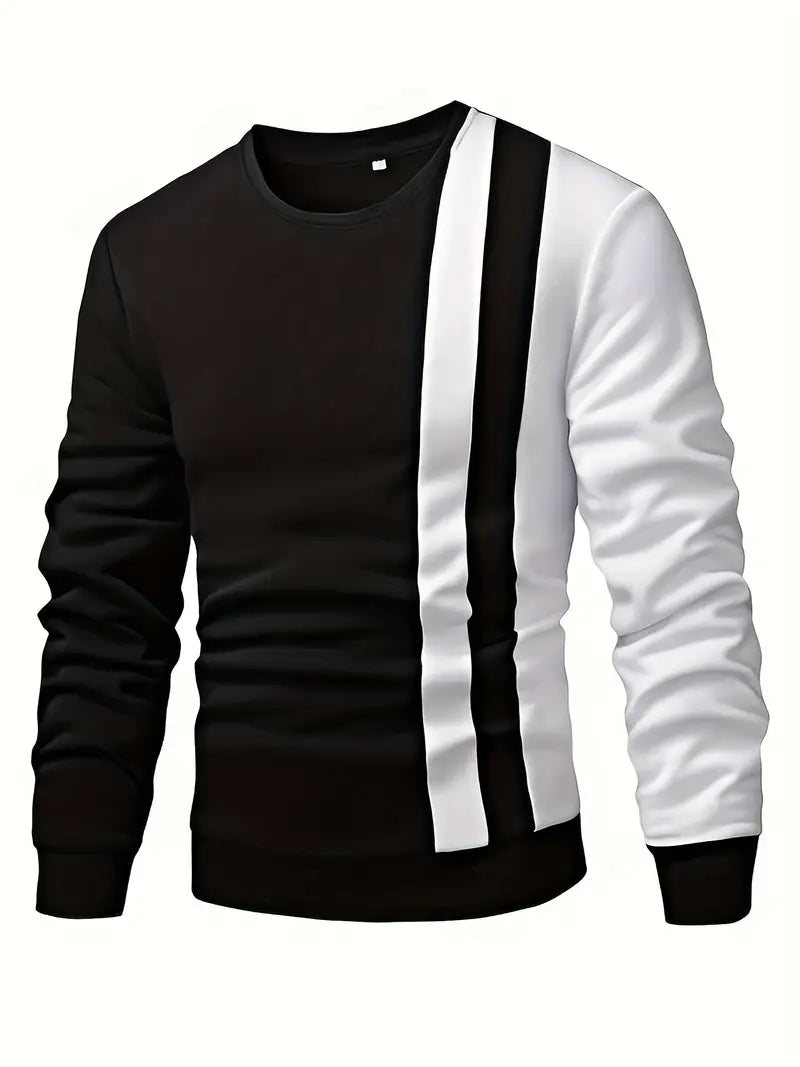 Variant image for Herre Genser Fargeblokk Sirkulær Utringning 100% Bomull-1