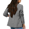 Dobbeltradet houndstooth-blazer for dame
