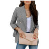 Dobbeltradet houndstooth-blazer for dame
