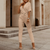 Dame Jumpsuit Elegant V-hals Høykvalitets Stoff-2