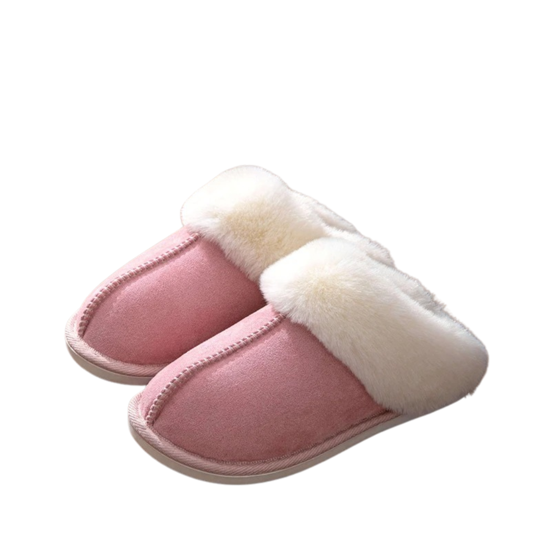 Fluffy varm semsket tøfler for kvinner