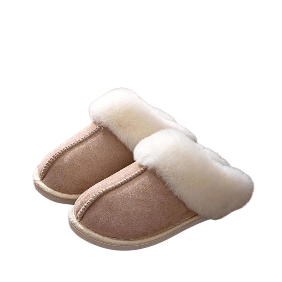 Fluffy varm semsket tøfler for kvinner