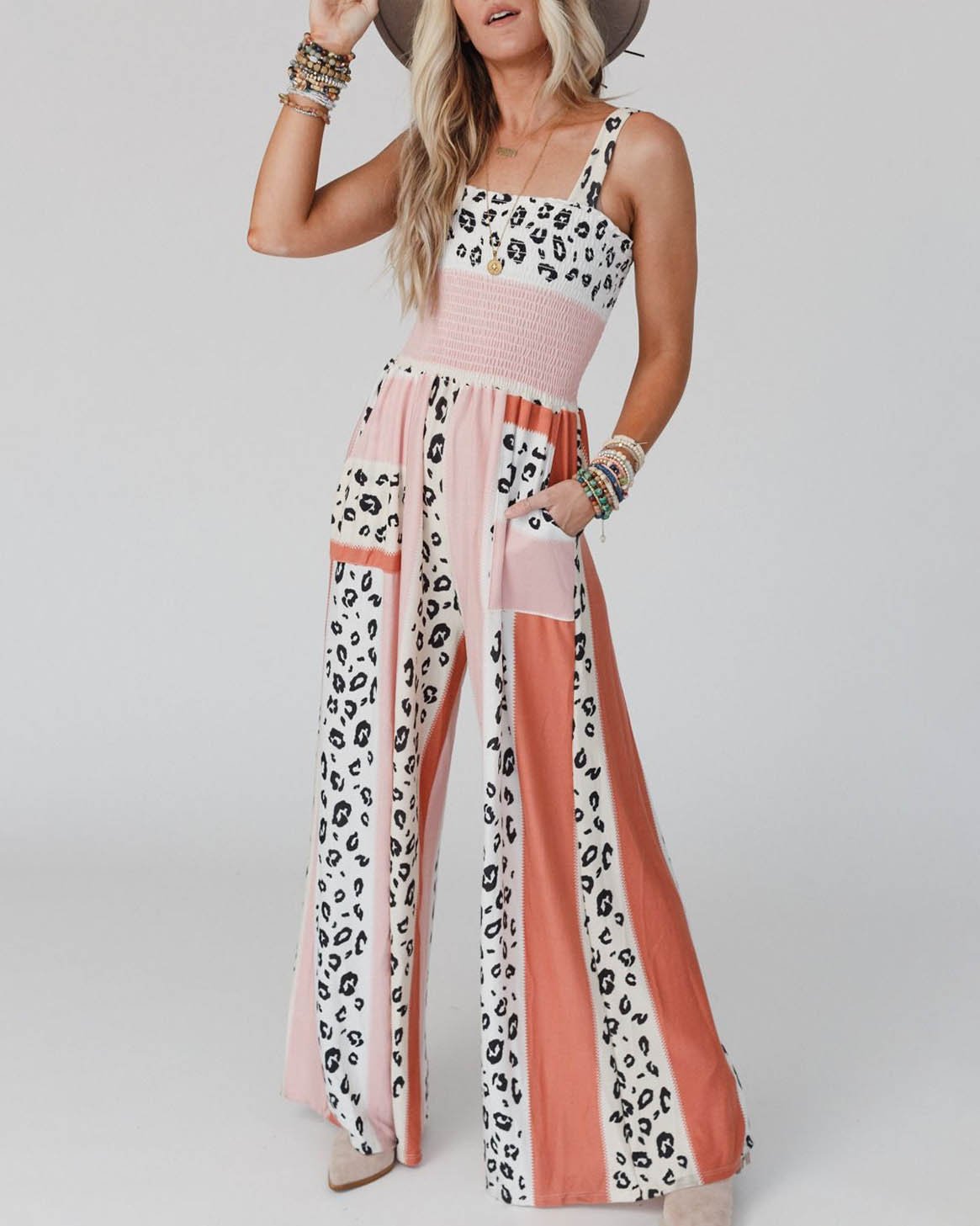 Dame Jumpsuit Elegant Polyester med Spaghetti Stropper-1