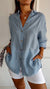 Dame Skjorte Plissert Design Lett Materiale-1