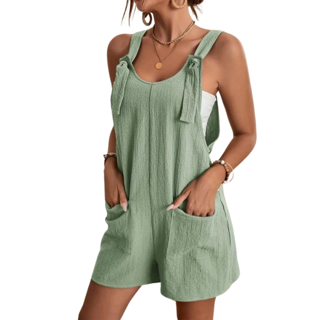 Jumpsuit med høy midje uten ermer for kvinner