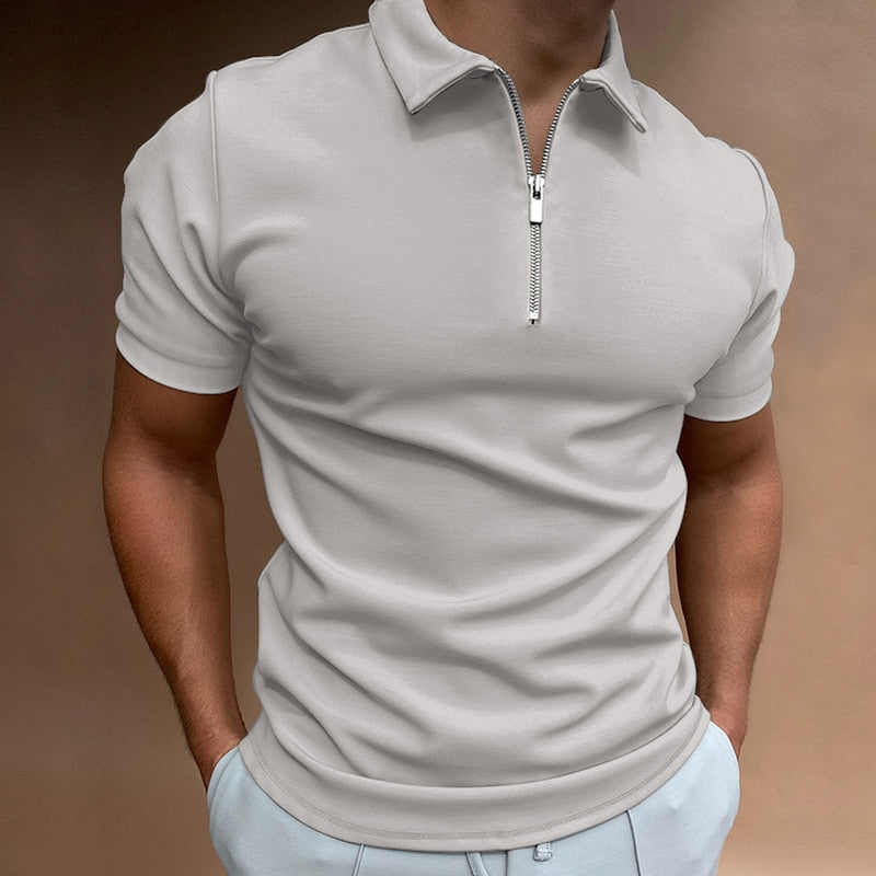 Herre Poloshirt Korte Ermer Komfortabel 100% Bomull-4