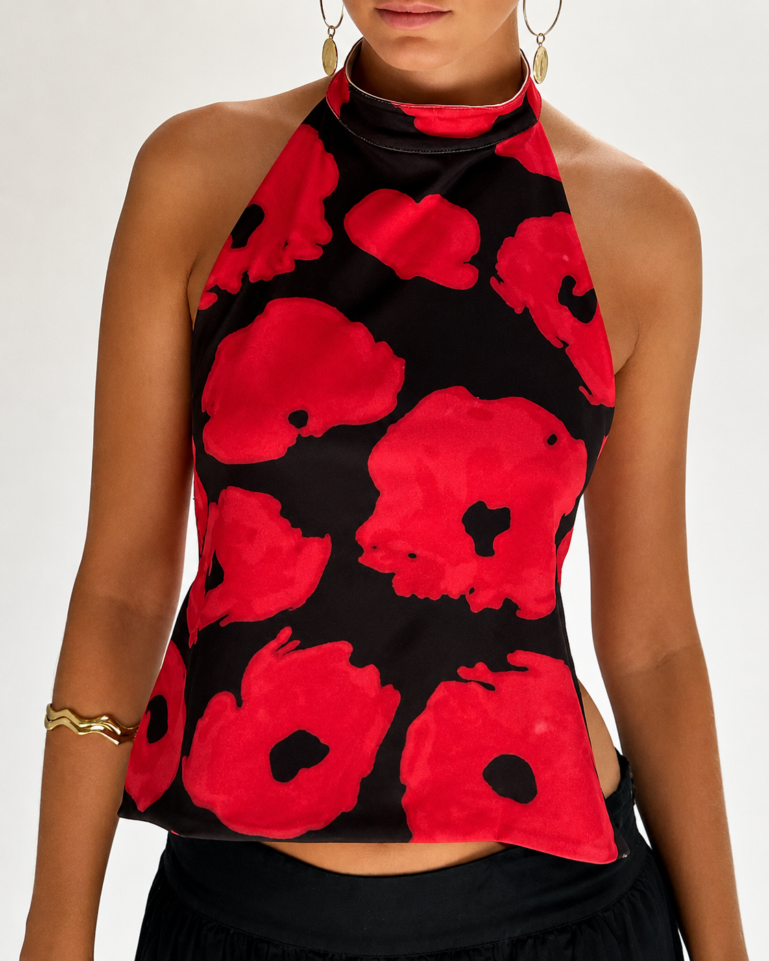 Kvinne Halterneck Tank Top Ryggløs Lett Stretch