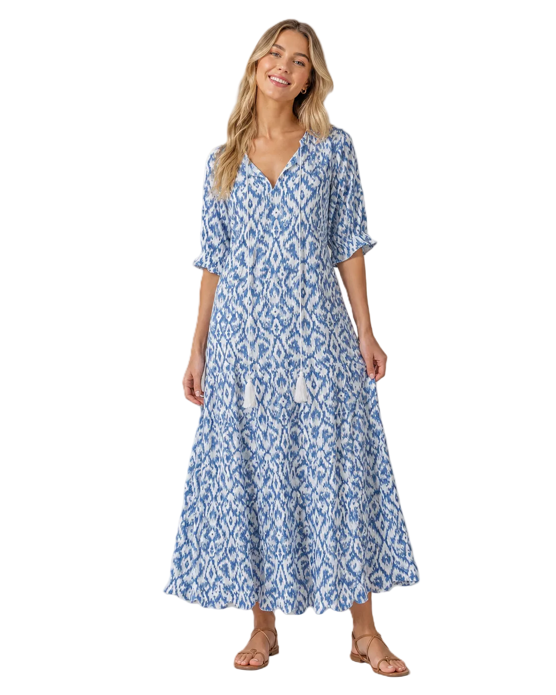 Kvinnesommerkjole Boho Vintage Stil