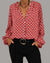 Variant image for Dame Bluse V-hals Geometrisk Mønster Bomullsblanding-9
