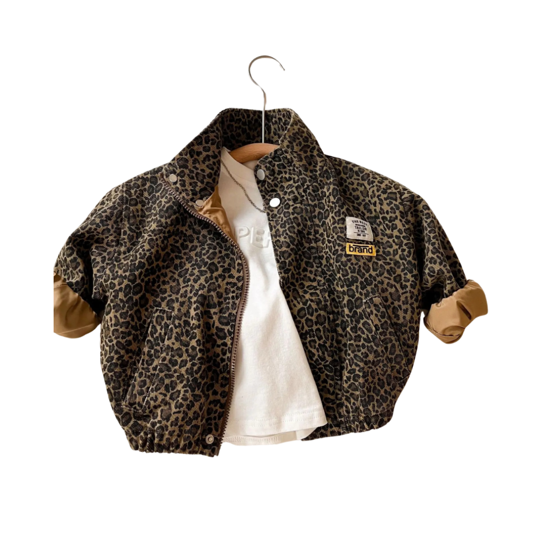 Leopardmønstret jakke for barn