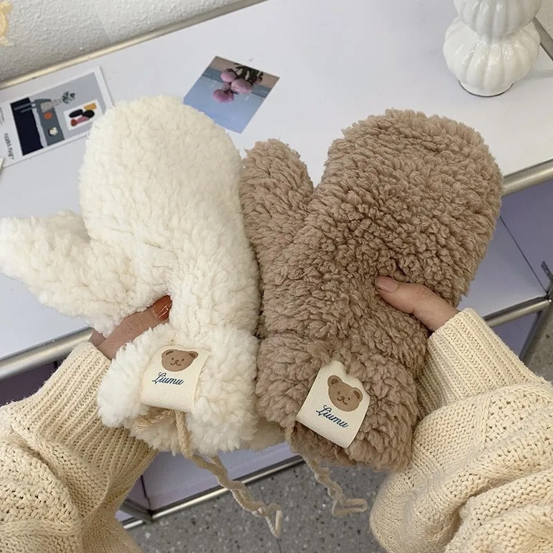 Kawaii plysj varme hansker