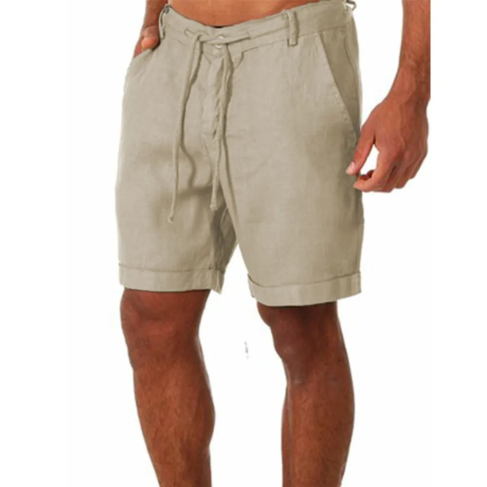 Shorts i bomullslin for menn