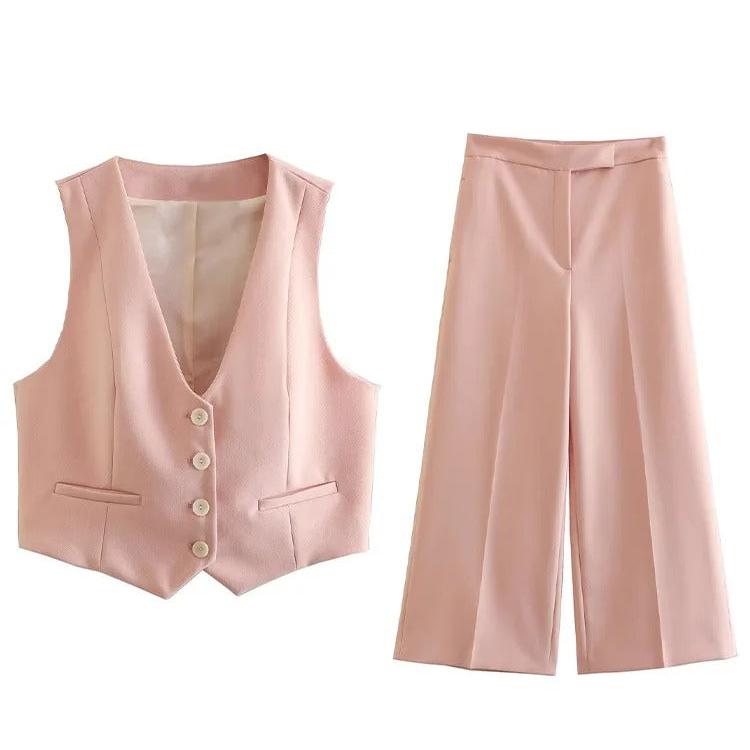 Trendy tanktopp for kvinner og elegante bukser med rette ben