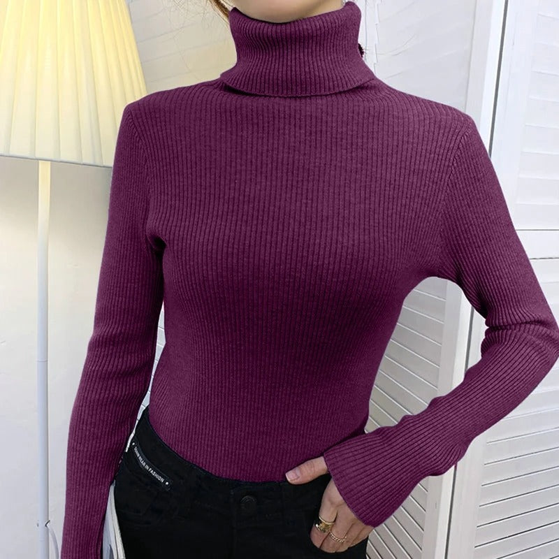 Kasjmirblanding rullehalsgenser for dame