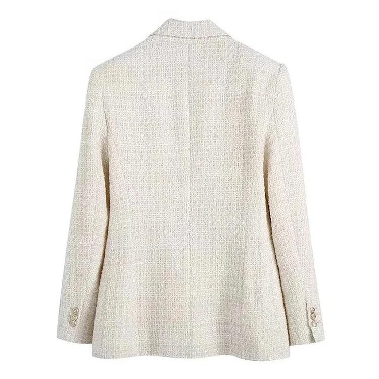 Dobbeltspent tweedblazer for dame