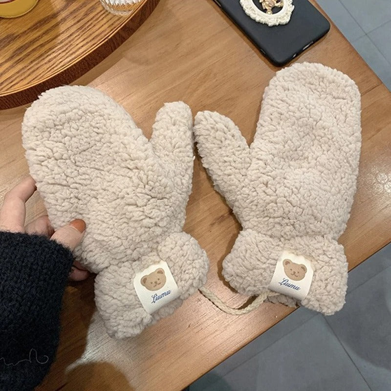 Kawaii plysj varme hansker
