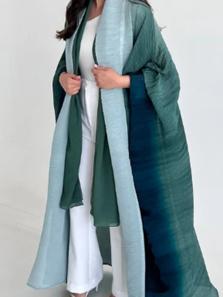 Gradient plissert trenchcoat for kvinner