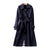 Dame Trench Coat Dobbelt Rad med Belte Polyester 3