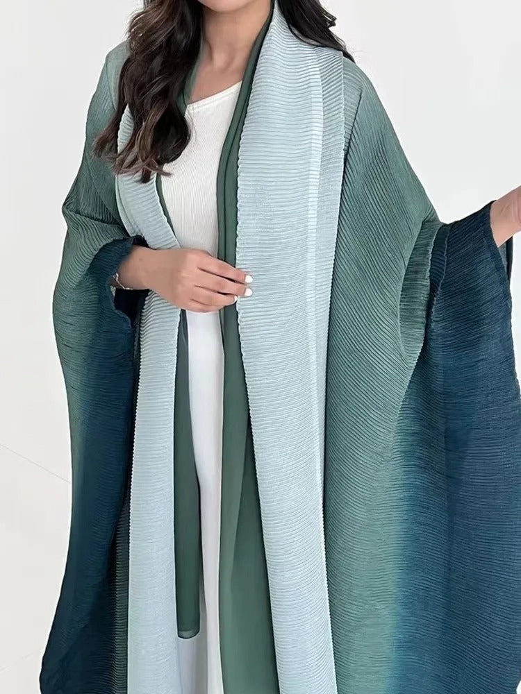 Gradient plissert trenchcoat for kvinner