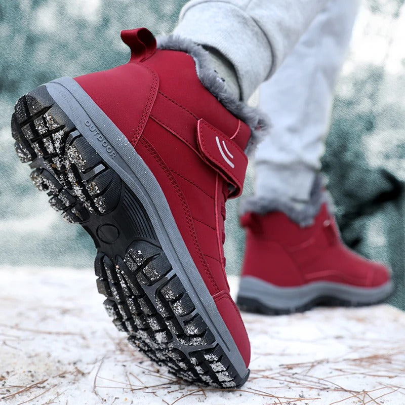 Lette snøstøvler med pels til dame