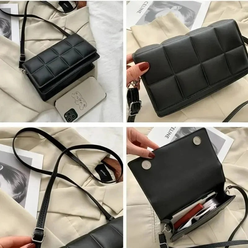 Liten crossbody-veske i skinn for kvinner