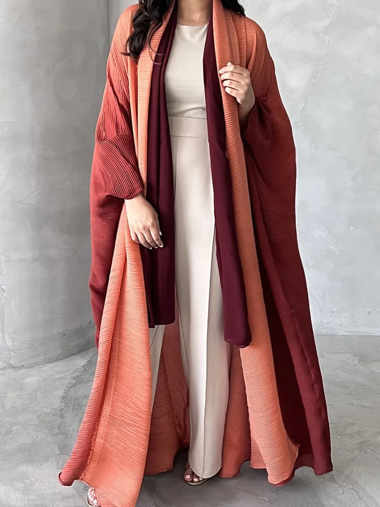 Gradient plissert trenchcoat for kvinner