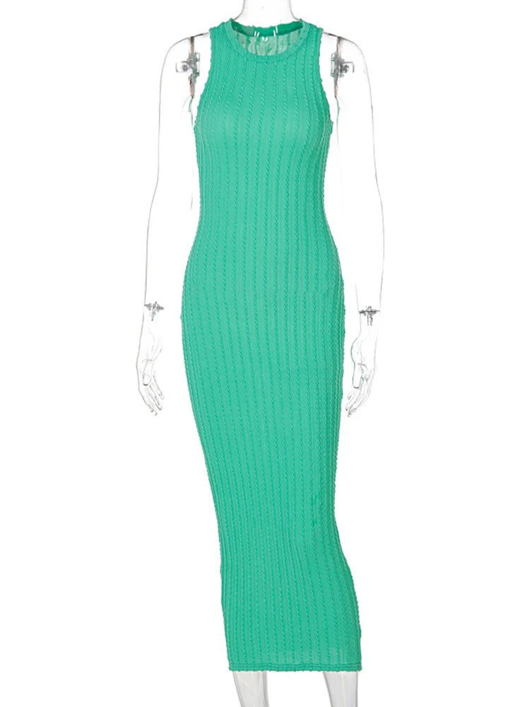 Ermeløs heklet bodycon for kvinner