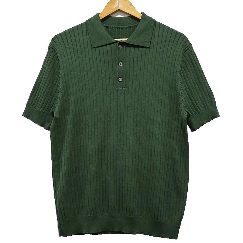 Retro stripete poloskjorte for menn