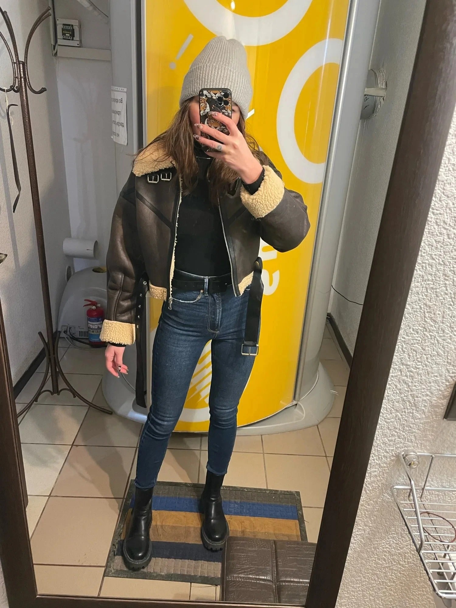 Vintage beltejakke for kvinner