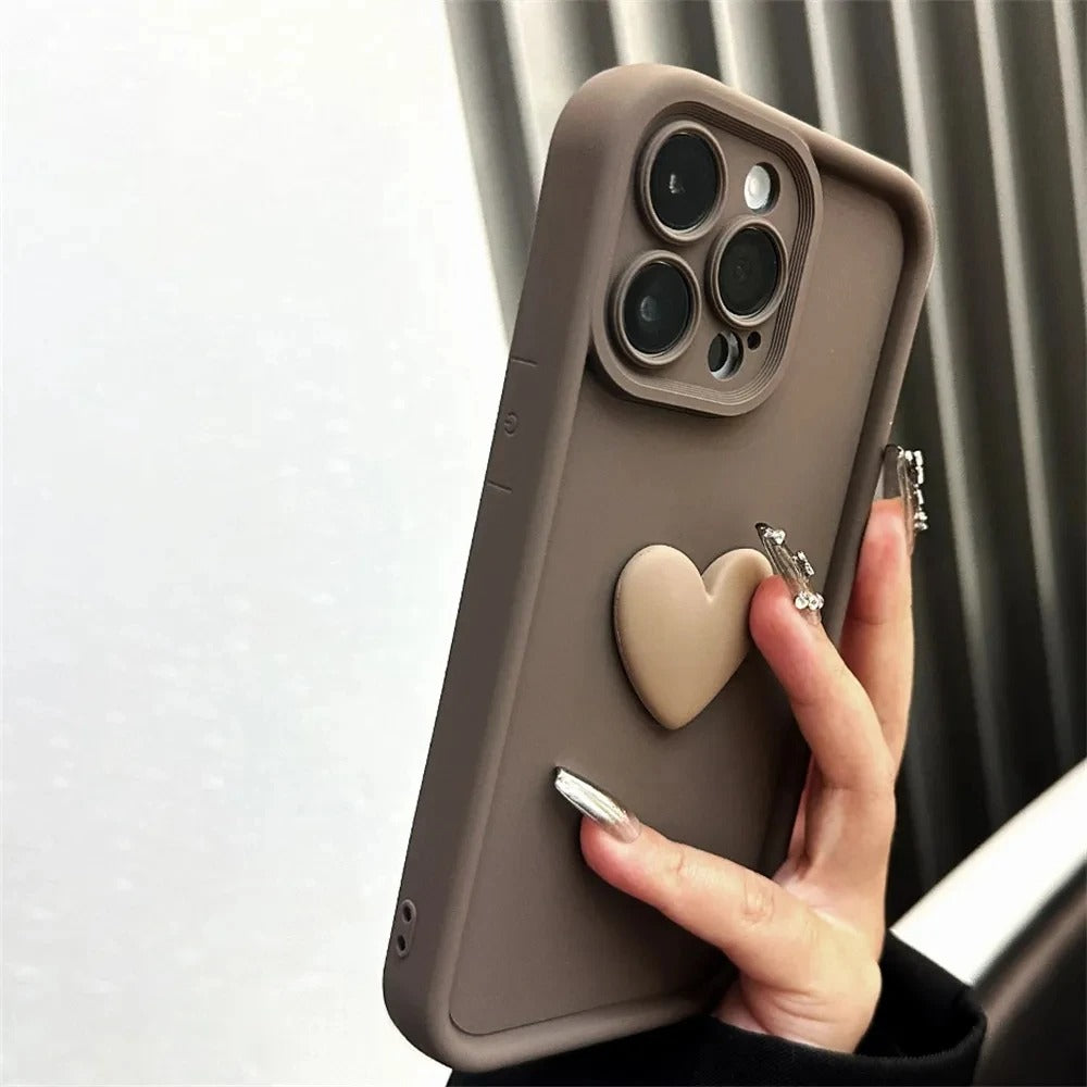 Hjerte-etui i silikon til iPhone