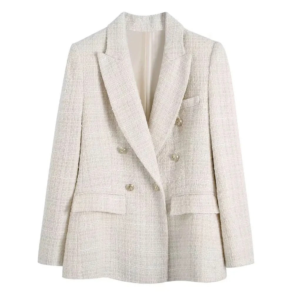 Dobbeltspent tweedblazer for dame