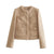 Tweed cropped jakke for kvinner