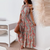 Vintage halterkjole med boho-trykk for kvinner