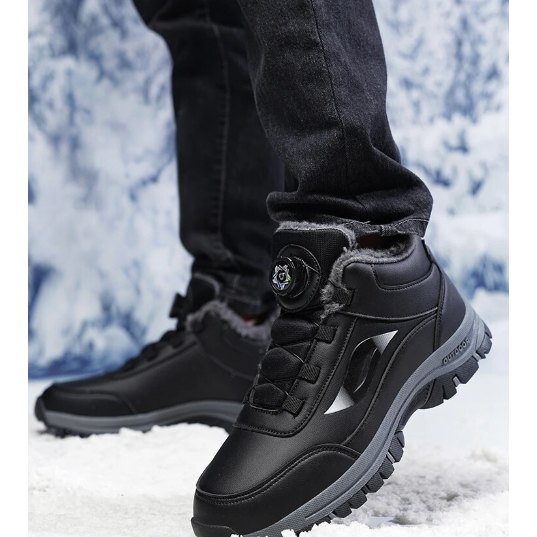 Vanntette ankelstøvler i plysj med flat bunn