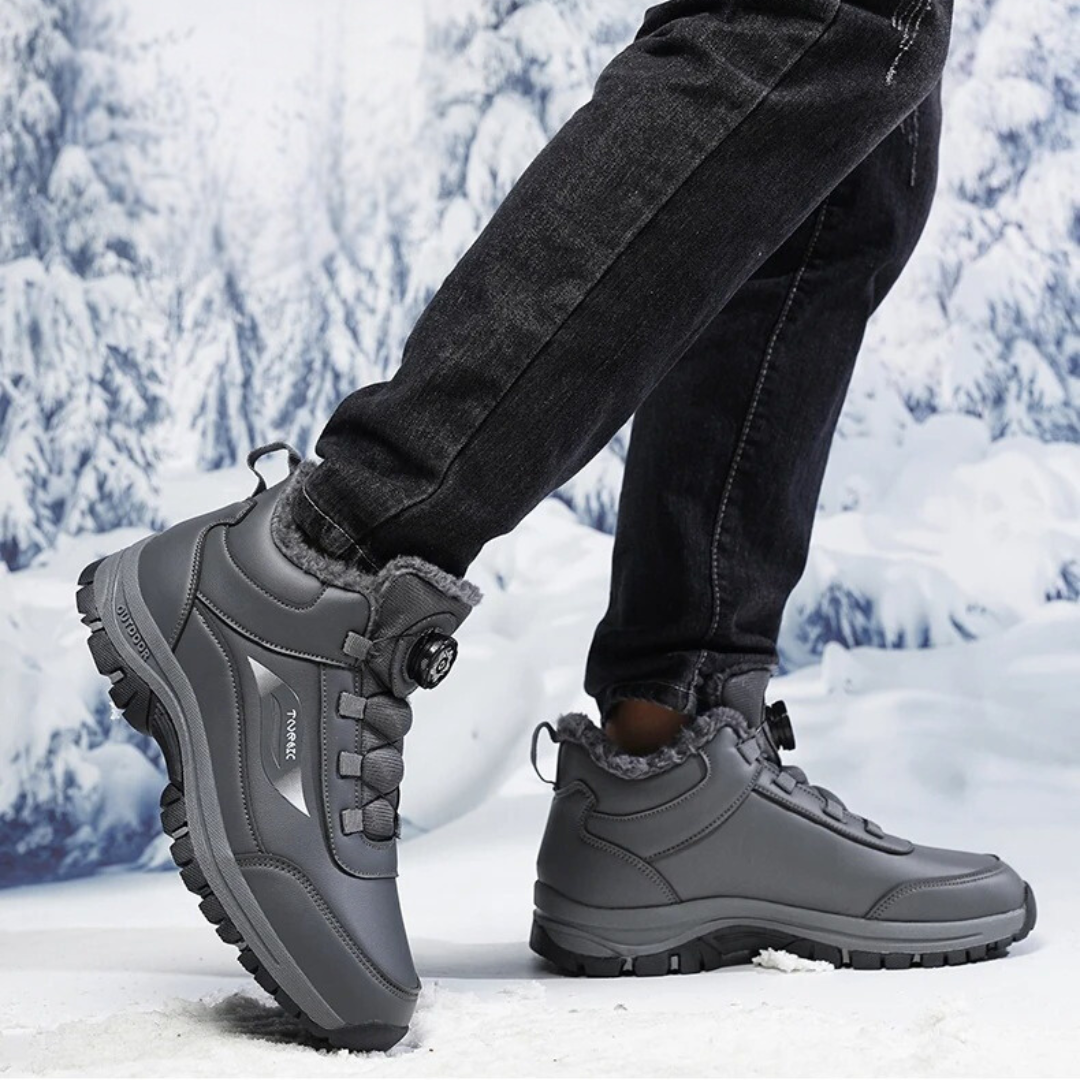 Vanntette ankelstøvler i plysj med flat bunn