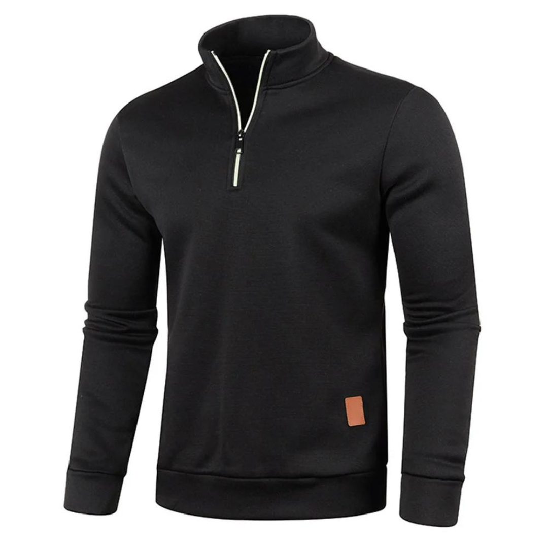 Pullover med halv glidelås for menn