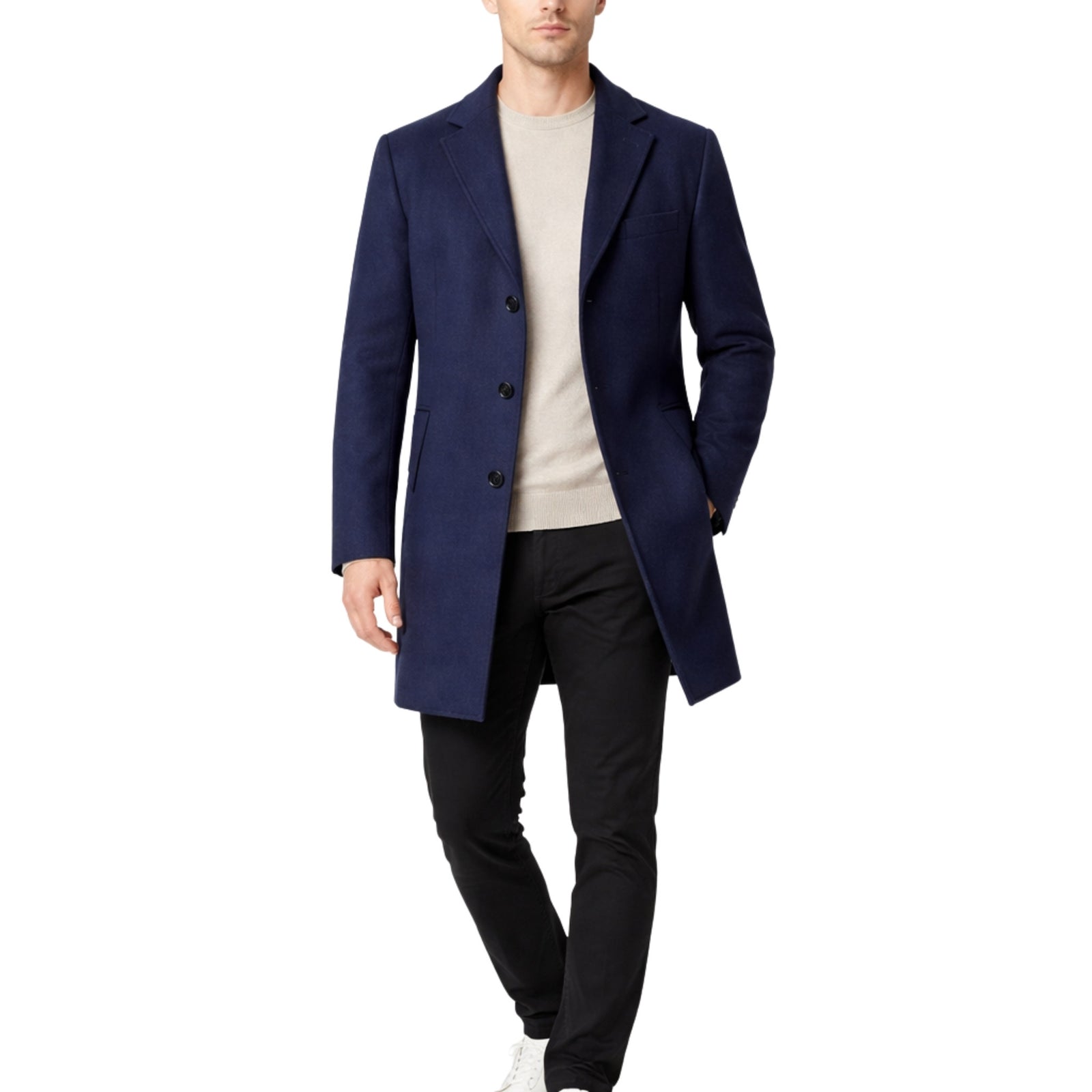 Menns Vinterjakke Med Enkelt Knappestolpe