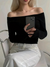 Solide off shoulder topper med lange ermer