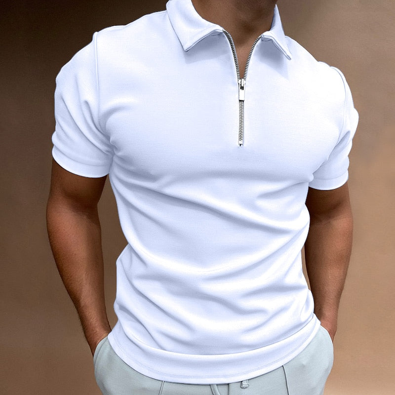 Herre Poloshirt Korte Ermer Komfortabel 100% Bomull-5