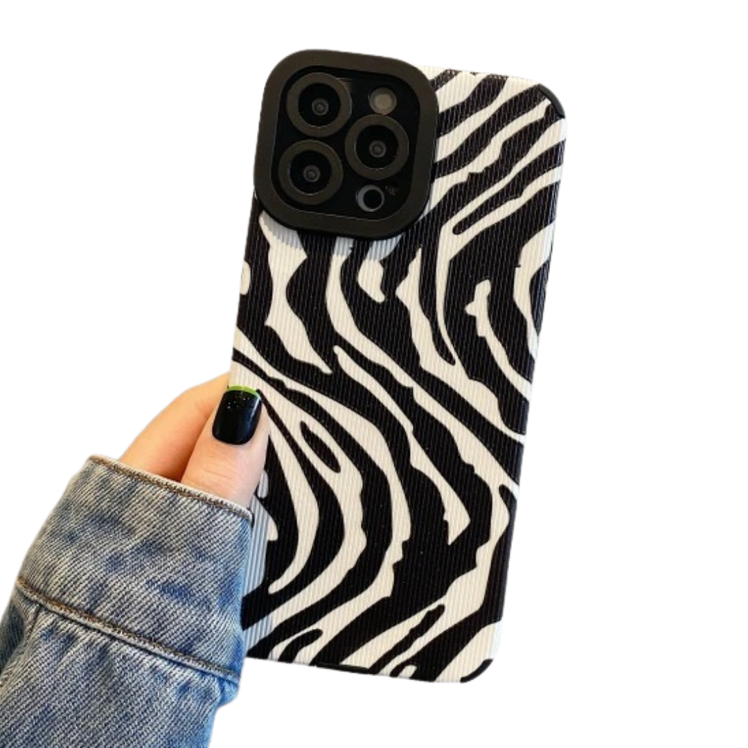 Zebra mønster telefonveske til iPhone