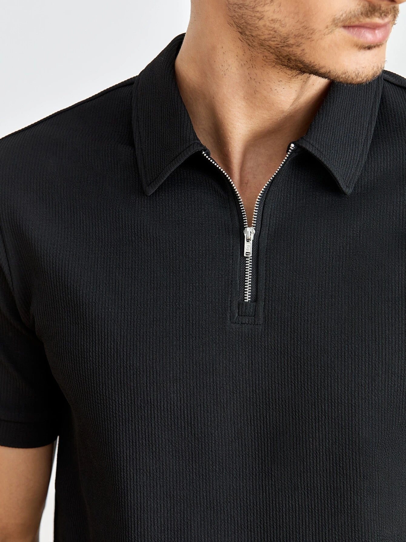Herre Poloshirt Korte Ermer Komfortabel 100% Bomull-3