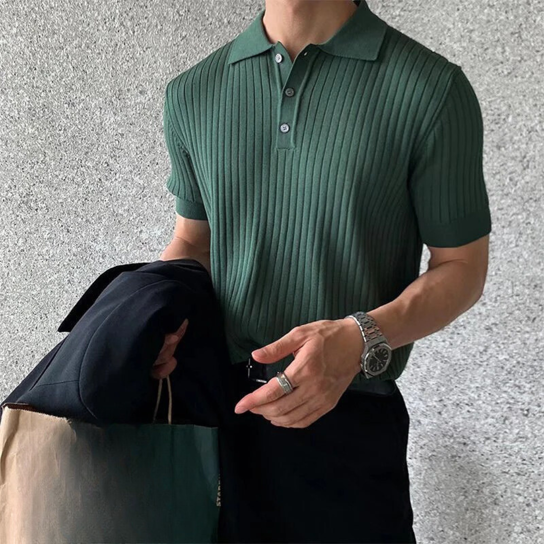 Retro stripete poloskjorte for menn