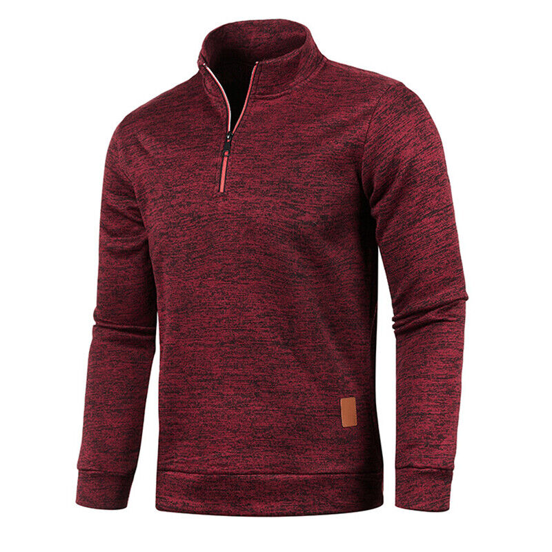 Pullover med halv glidelås for menn