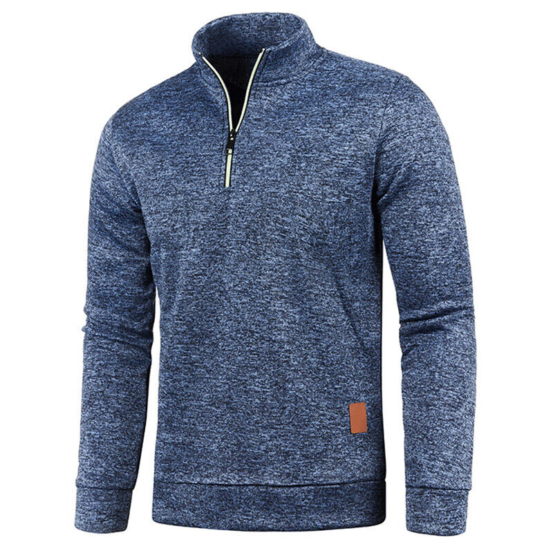 Pullover med halv glidelås for menn