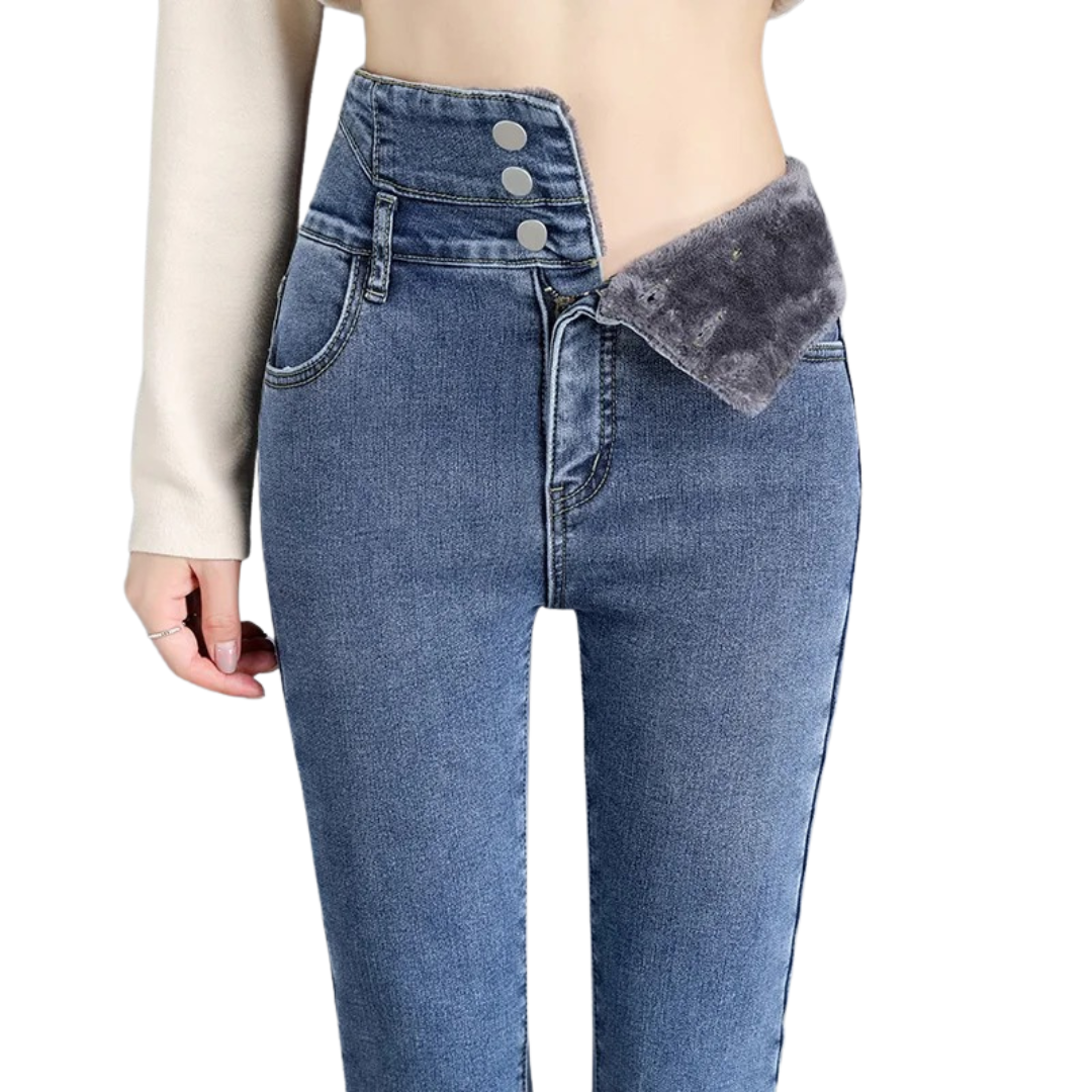 Termisk skinny jeans med høy midje